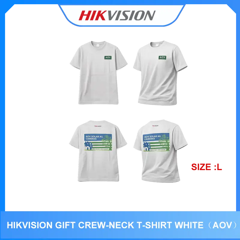 Hikvision gift Crew-neck T-Shirt white（AOV）